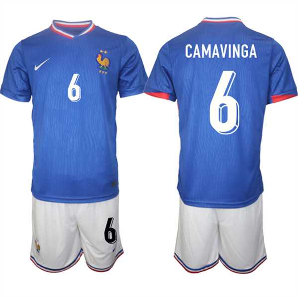 Men's France #6 Eduardo Camavinga Blue 2024-25 Home Soccer Jersey Suit,We sell and wholesale Men's France #6 Eduardo Camavinga Blue 2024-25 Home Soccer Jersey Suit on line form chian!